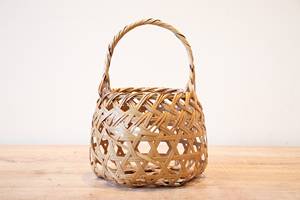 Premium Wabisabi Japanese Bamboo Ikebana Basket Artist Signed <b>Small</b> Handwoven Flower <b>Vase</b> Supplier Manufacturer - Product Image 4