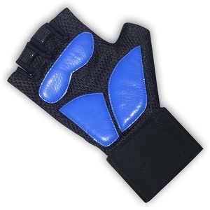 Gants de conduite en maille respirante, protection des paumes à demi-doigts, fermeture unisexe à crochets et boucles, gris - Product Image 5