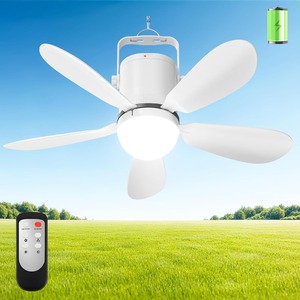21 Solar Ceiling Fan Light, 35W Solar <b>Powered</b> Gazebo Fan with Remote Control, Rechargeable Battery - Product Image 2