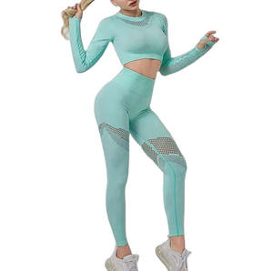 Ensembles de yoga personnalisés en gros, vêtements de sport de haute qualité, ensembles de vêtements de sport 100% polyester, vêtements de fitness pour femmes, vêtements de yoga - Product Image 1