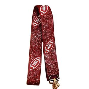 CRYSTAL CRAFT Sangle de sac à main perlée en verre de style indien de football avec couleurs et logo personnalisés-Accessoires à usage quotidien - Product Image 1