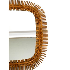 Bamboo Wall Mirror <b>Floating</b> Shelf Modern Decor - Product Image 3
