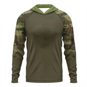 เสื้อเชิ้ตตกปลาแขนยาวลายพรางสำหรับผู้ชาย มีฮู้ด ป้องกันรังสียูวี UPF 50 สำหรับกิจกรรมกลางแจ้ง ผลิตจากผ้าโพลีเอสเตอร์ - Product Image 2