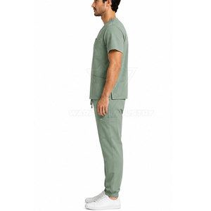 Professional Women <b>Scrub</b> <b>Suit</b> Medical Workwear Set Stylish Design Elastic Waist Soft Knitted Lightweight Long Lasting - Product Image 6