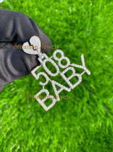 Colgantes de Plata de Ley 925 con Diseño de Corazón Roto, Letras, Números y Diamantes Cultivados en Laboratorio, Estilo Hip Hop, Unisex, Personalizables, Regalo de Moda - Product Image 5