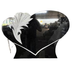 Stèles funéraires en granit noir absolu, pierre commémorative polie sur mesure pour cimetières et monuments - Product Image 5