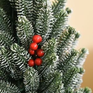 Unlit 18-Inch Miniature Snow-Flocked Artificial Christmas <b>Tree</b> <b>Tabletop</b> Holiday Decoration with Pine Cones and Berries - Product Image 6