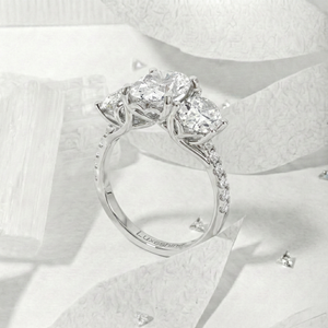 <b>Unique</b> 4.24Ct Oval Brilliant Lab Diamond Ring Lightweight Style 925 Sterling Silver Ring Gold Engagement Jewelry For Anniversary - Product Image 1