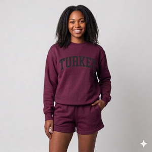 Ensemble molletonné col montant pour femme, moderne et haut de gamme, en coton respirant, doux, chaud et confortable, coupe décontractée - Product Image 1