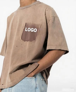 T-shirt Homme Personnalisé avec Logo OEM, 300 g/m², Grammage Lourd, Lavage Acide, Manches Courtes, Col Rond, Coupe Oversize, Tricoté, Numérique, Vierge pour Homme - Product Image 2