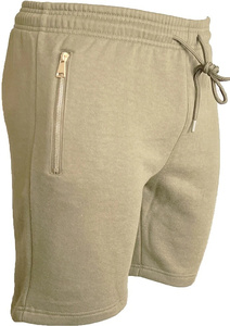 Shorts de jogging en molleton uni pour hommes, personnalisables, en tissu doux, avec fermeture éclair et taille élastique, pour le sport et l'extérieur, prix de gros - Product Image 3