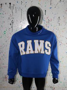 Sudadera RAMS con cuello simulado, 450 GSM, nombre personalizado, bordado aplicado, corte holgado, 100% algodón, felpa francesa. - Product Image 4