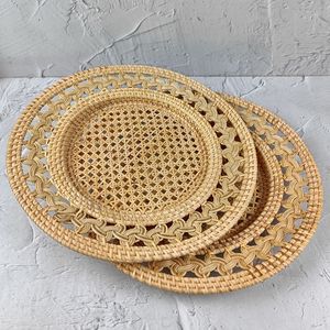 Assiette de service en rotin naturel, faite à la main, durable, écologique et luxueuse, pour la décoration de table de mariage, vente en gros pour restaurants - Product Image 5