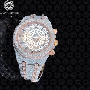 Charm Jewells Luxury Men's Stainless Steel Watch 40mm Dial Glass <b>Chronograph</b> Mechanical Movement 10 Bar Water Resistant Auto - Product Image 5
