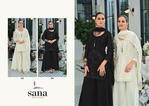 Traje Palazzo Premium de Georgette Auténtico con Bordados, Elegante Conjunto Étnico de Kurta y Palazzo de Diseñador, Atuendo de Fiesta para Mujer - Product Image 6