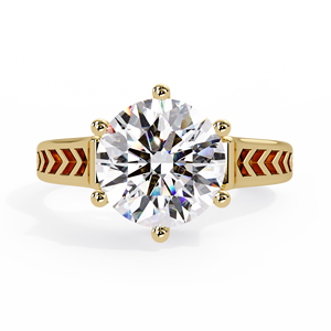 Bague de fiançailles solitaire vintage en or massif 14 carats avec diamant de laboratoire rond IGI 3,0 carats, bijoux fins pour femmes - Product Image 4