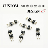 Conector de Cabezal de Pin de 2.54mm, 2 Pines, 1x2P, Fila Única, Recto, 180 Grados, H2.54, Doble Plástico, Ecológico, para PCB