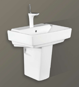 อ่างล้างหน้าแบบครึ่งตัวพร้อมฐานรอง รุ่น FLORAL HALF SET ทำความสะอาดง่าย เหมาะสำหรับห้องน้ำ โรงแรม โรงเรียน ห้องสุขา โรงพยาบาล บ้านพักอาศัย อพาร์ทเมนท์ - Product Image 2