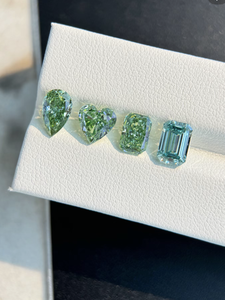 เพชรแฟนซีสีเขียวทรงลูกแพร์ เพชรเพาะเลี้ยงในห้องปฏิบัติการ เพชรหลากหลายรูปทรง ขายส่งเพชร IGI ทรงลูกแพร์ เหมาะสำหรับทำแหวน - Product Image 3