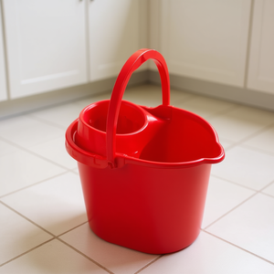 Secchio per Mop 14 L in Plastica Portatile per Pulizie, Rosso Colorato - Product Image 3