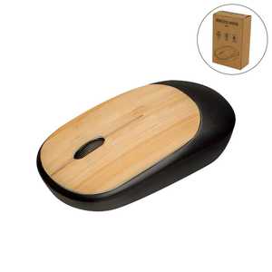 <b>Wireless</b> Bamboo Mouse Optical 3 Buttons Ergonomic Right Hand USB <b>Receiver</b> Laptop Use - Product Image 1