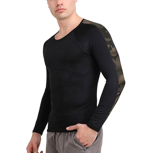 Wholesale Customized 2 Pcs Men's Breathable Workout Compression Suits / Sportswear Compression Sets (Spandex/Nylon) - Product Image 2