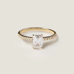 1CT Lab Grown Moissanite Round Brilliant Cut Sterling <b>Silver</b> <b>Solitaire</b> Half Eternity Band GRA Certified Modern Engagement <b>Ring</b> - Product Image 1