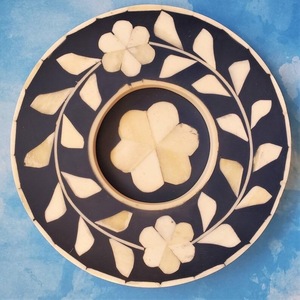 Posavasos Floral con Incrustaciones de Hueso para Té, Hecho a Mano, Ecológico, con Estampado de 2 Colores para Hogar, Bar, Hotel, ILAHI's - Product Image 2