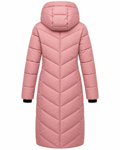 Nueva Parka Larga con Capucha para Mujer, Color Rosa Sólido, Abrigo de Invierno con Cierre de Cremallera, Chaqueta Acolchada Gruesa, Fabricante - Product Image 2