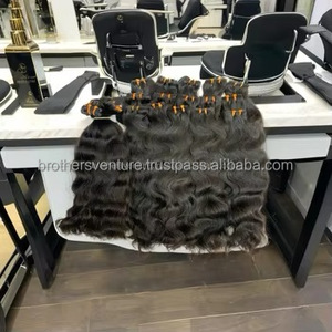 Pretty Indian Human Hairs Natural Remy Weft Bundles 100% Temple Hair Extensión de cabello crudo - Product Image 3