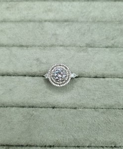 Elegante Anillo Solitario de Doble Círculo con Halo, Anillo de Compromiso con Diamante Americano Brillante, Anillo de Cóctel de Lujo, Joyería al por Mayor - Product Image 5
