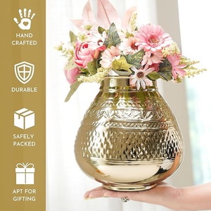 Contemporary Metal Tabletop <b>Vase</b> for Floral Display, Elegant Interior Decoration for Office & Homes - Product Image 4