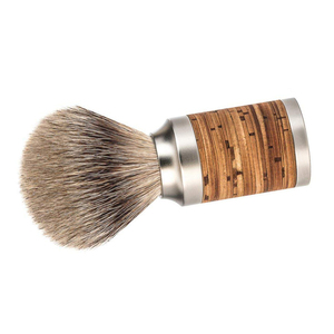 Brosse à raser pour homme avec poils synthétiques, manche en bois, durable, brosse à crème à raser professionnelle avec logo personnalisé - Product Image 3