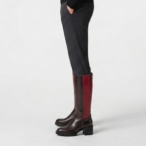 Mens Genuine Leather Riding Long Boots Men Leather Side Zipper <b>Knee</b> <b>High</b> Booties Men Fashion Leather <b>Knee</b> <b>High</b> Boot - Product Image 4