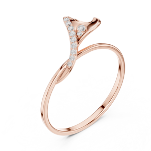 Anillo de Compromiso de Oro Rosa de 14K con Diamante Real de Corte Brillante de 0.10TCW, Romántico, Versátil y Atemporal para Uso Diario de Mujer - Product Image 3