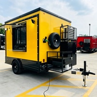 Remorque alimentaire compacte de 7 pieds, chariot à snacks jaune pour glaces, pizzas, café, snacks, kiosque carré, food truck, norme australienne