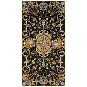 Plateau de table en marbre incrusté de pierres précieuses Pietra Dura - Product Image 5