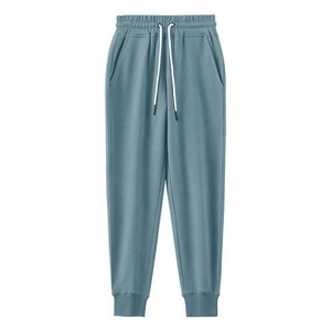 Pantalon de jogging décontracté pour homme, noir uni, avec cordon de serrage, bas resserré et poches latérales - Product Image 2