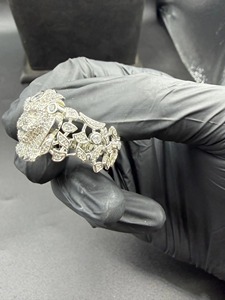 Hip Hop Iced Out Lion Head Moissanite <b>Ring</b> 925 Sterling <b>Silver</b> 14K White Gold Finish King Statement <b>Ring</b> for Men Bling Jewelry - Product Image 5