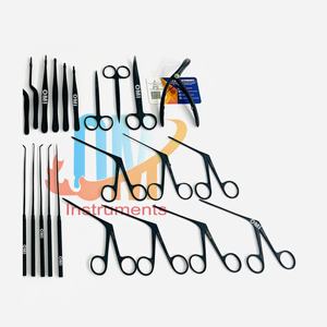 Juego de Instrumentos de Timpanoplastia Profesional de Alta Calidad, 58 Piezas, Instrumentos de Microcirugía de Oído, Instrumentos ORL con Recubrimiento Negro de Alta Calidad - Product Image 2