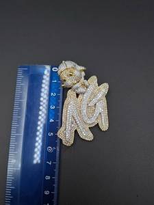 Pendentif personnalisé en moissanite plaqué or, style hip-hop, breloque nominative, bijou pour cadeau et mode - Product Image 3