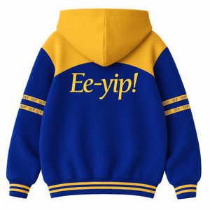 เสื้อฮู้ดซิกม่าแกมมาโรแบบสั่งทำพิเศษ ปักโลโก้ด้านหน้า สีน้ำเงินและสีทอง แขนยาว ผ้าฝ้าย สำหรับผู้หญิง - Product Image 3