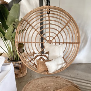 Sillas colgantes redondas para interiores y exteriores, silla colgante de ratán con forma de luna al precio más bajo. - Product Image 5