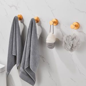 Set di 2 Ganci da Parete Rotondi con Base Dorata Spazzolata per Ingresso, Armadio, Bagno, Camera da Letto, Cucina, Include Viti - Product Image 5