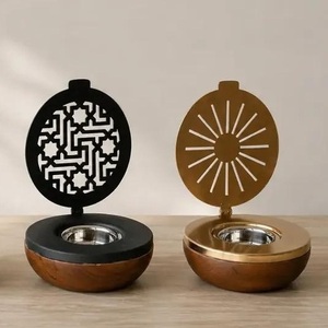 Brûleur d'encens à refoulement en métal fantaisie avec support, porte-encens d'aromathérapie pour la maison, diffuseur de parfum de luxe islamique - Product Image 3