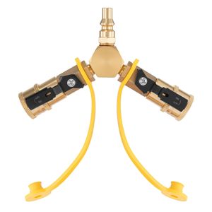 Adattatore a Y a 2 vie per camper con valvola di intercettazione e kit di disconnessione rapida da 1/4 di pollice per propano - Product Image 5
