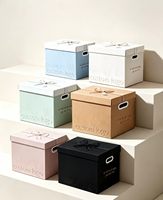 Maßgefertigte Starre Karton-Aufbewahrungsbox mit Griff-Ausschnitt, Prägedesign, Umweltfreundlich, Individuelles Logo, Farb- und Größenoptionen