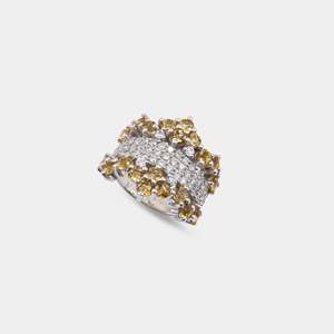 925 Sterling Silver Rhodium Plated Natural <b>Citrine</b> <b>Ring</b> - Product Image 1