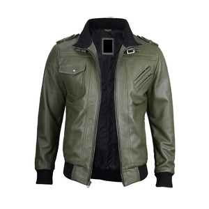 Chaqueta de Cuero Genuino de Alta Calidad para Hombre, Estilo Motociclista Clásico, Logotipo Personalizado, Chaqueta de Cuero de Moda para Invierno - Product Image 5