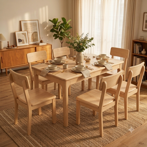 Juego de Mesa de Comedor de Madera de Teca Premium ARTERRA, Mesa y Sillas de Comedor Modernas, Minimalistas y Ecológicas para el Hogar, Hotel o Restaurante - Product Image 5